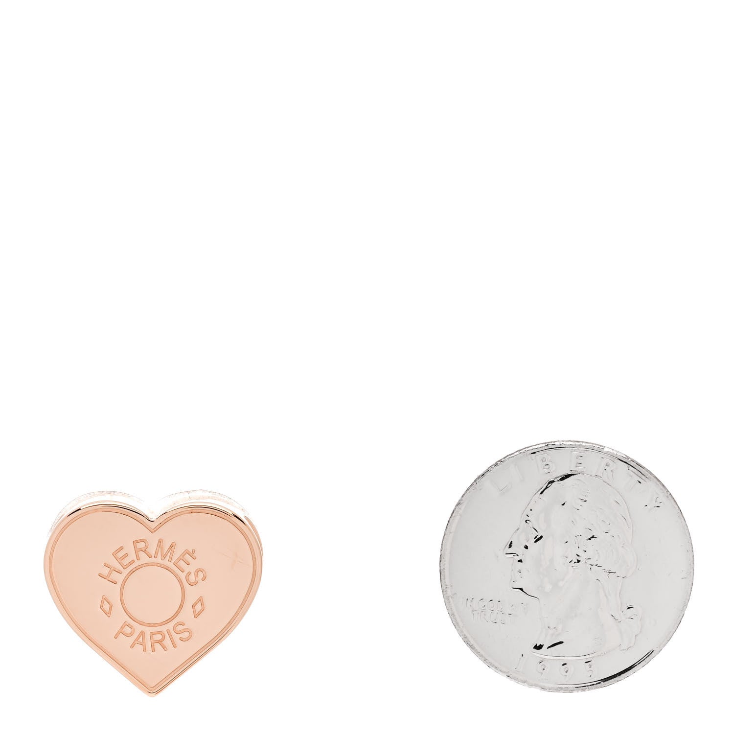 Hermes Rose Gold Plated Brass Mini Coeur Twilly Scarf Ring 2 of 5