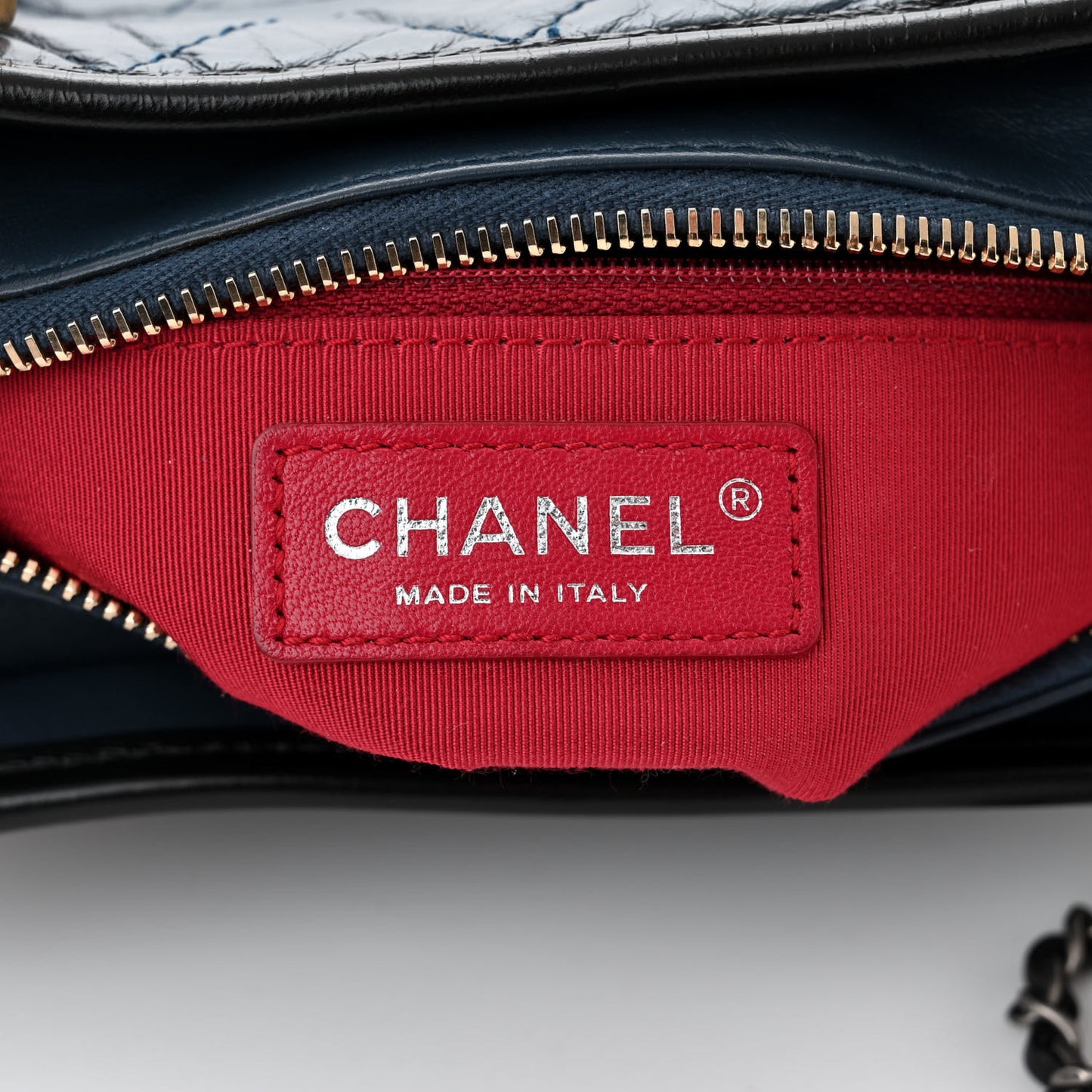Aged Calfskin Quilted Small Gabrielle Hobo Navy Black