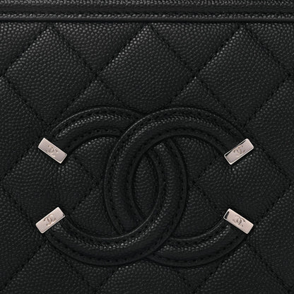 Chanel Caviar Quilted Small CC Filigree Vanity Case Black 7 of 10