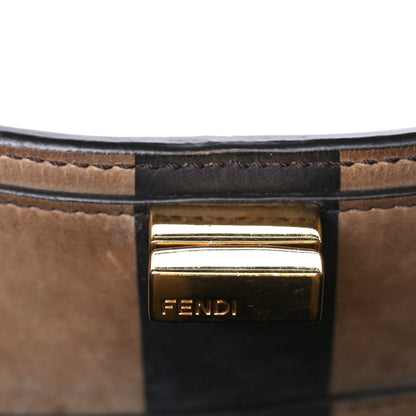 Fendi Vitello Seta Glazed Fabric FF 1974 Medium Peekaboo X-Lite Ebano 5 of 7