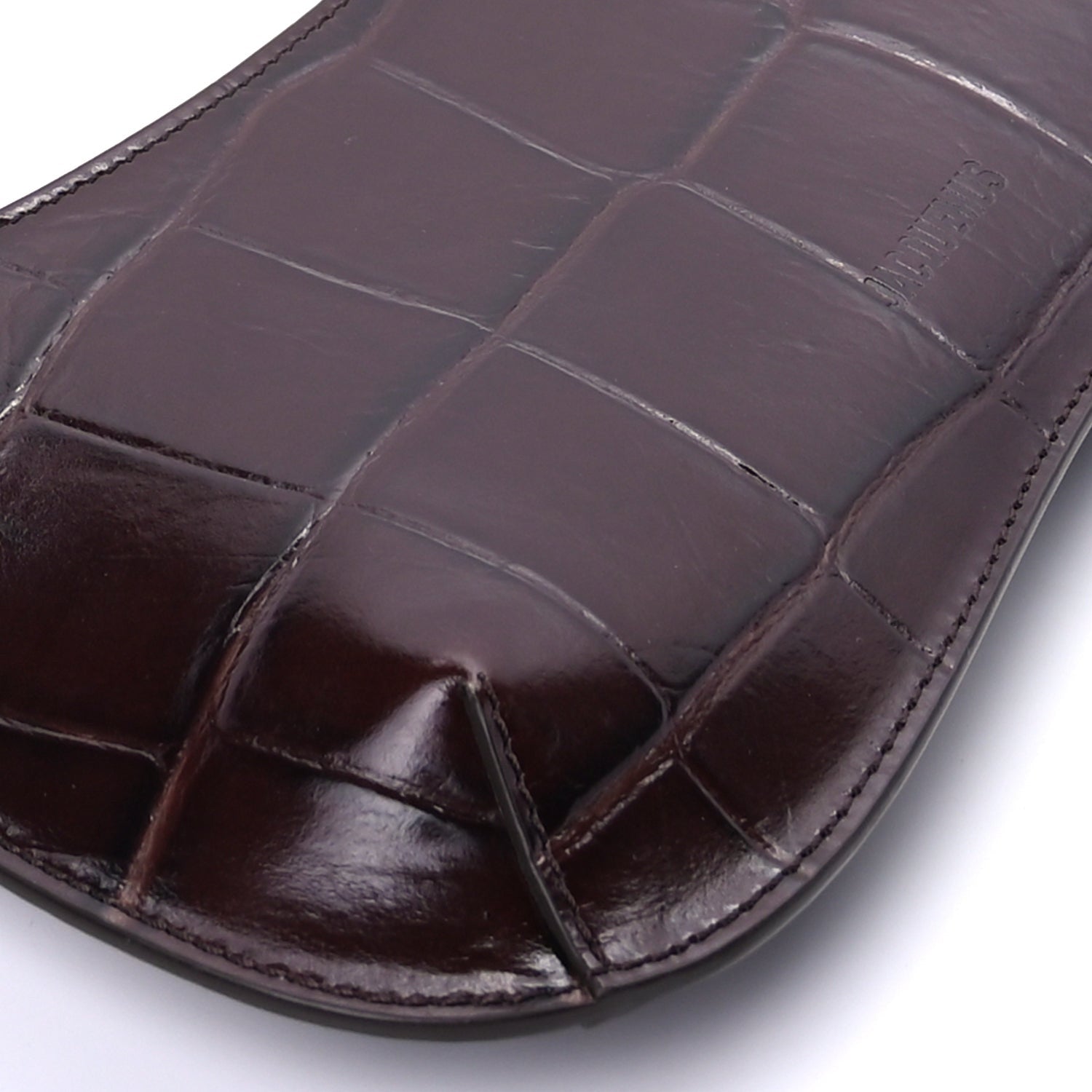 Jacquemus Calfskin Crocodile Embossed Le Bisou Midnight Brown 6 of 7