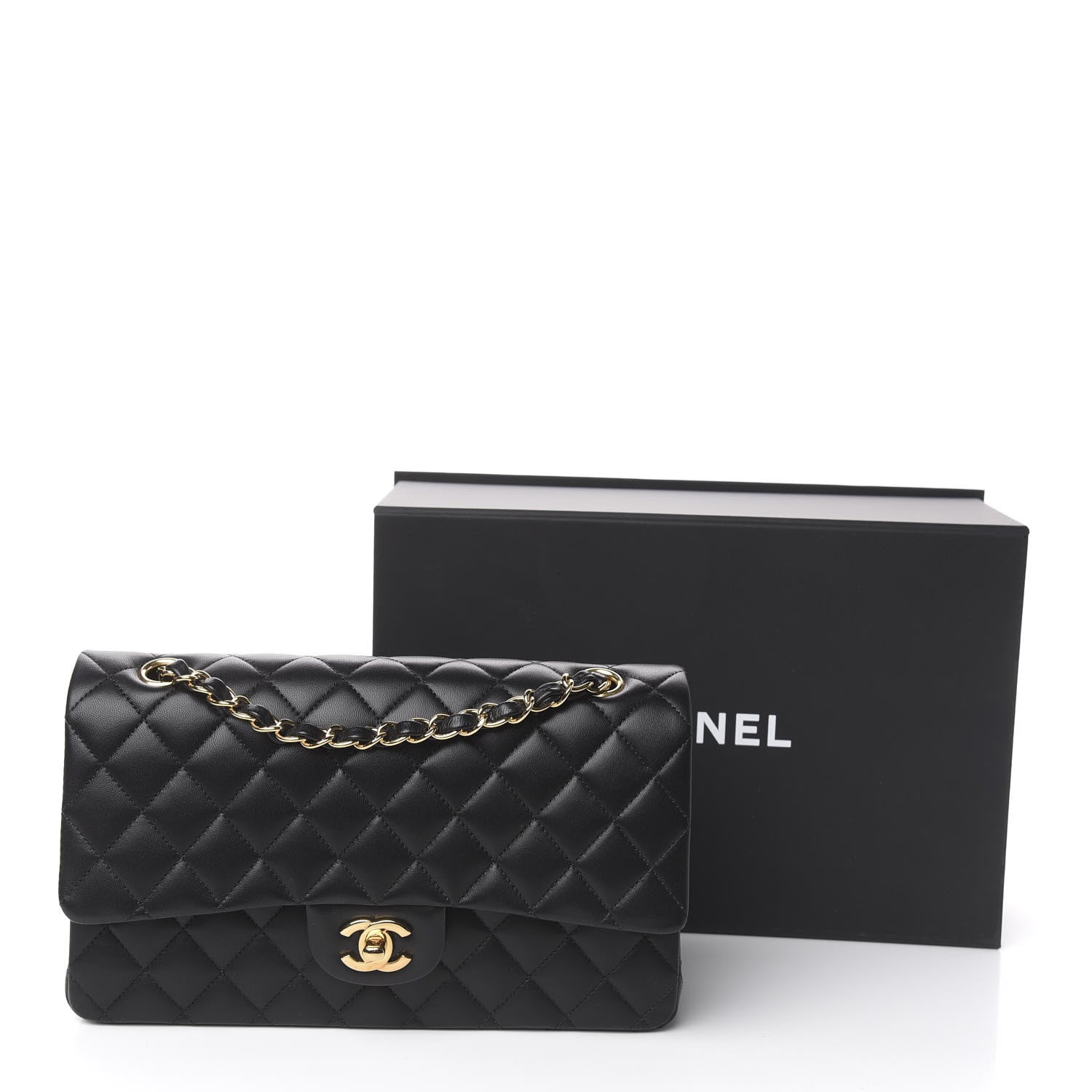 Chanel Lambskin Quilted Medium Double Flap Black 11 of 11