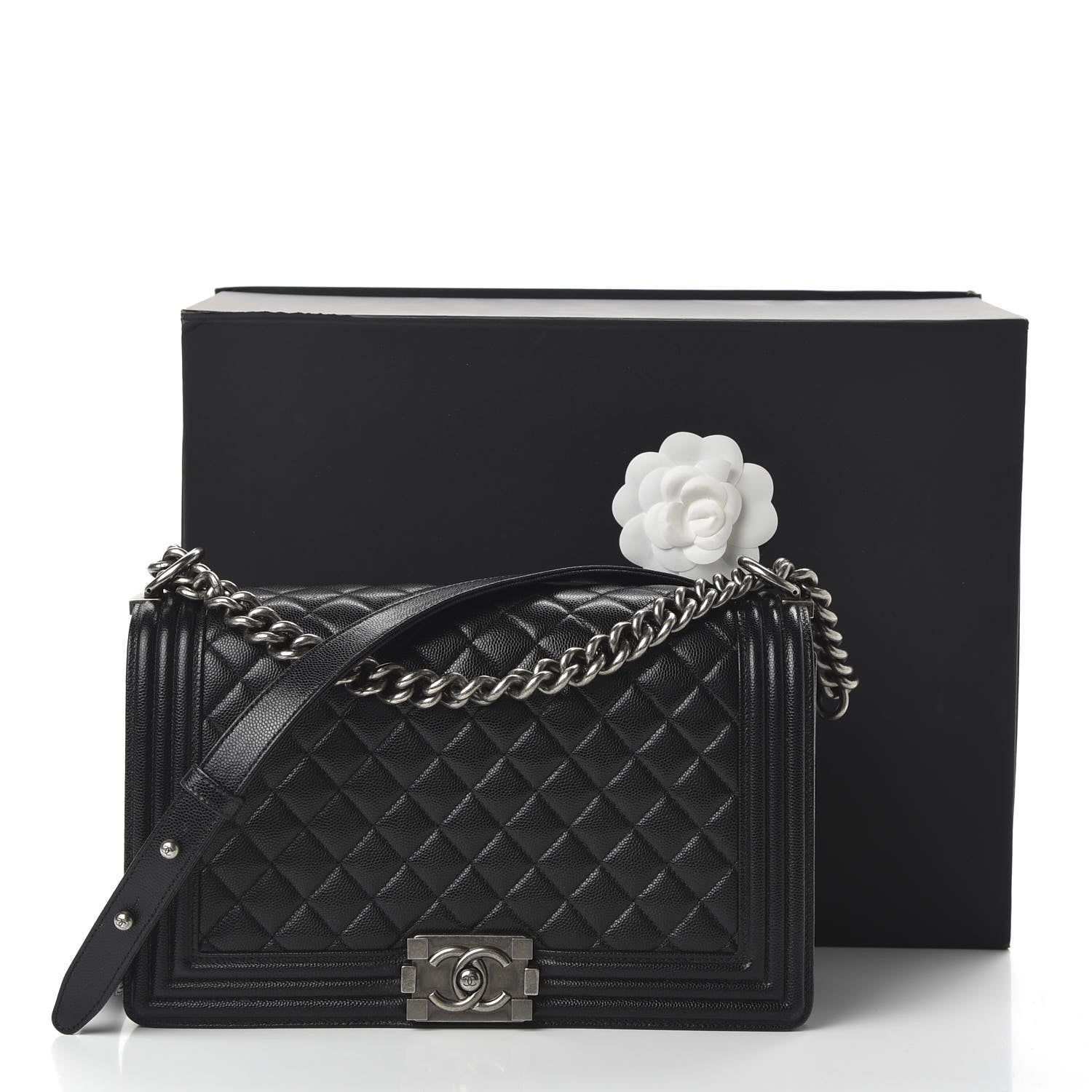 Chanel Caviar Quilted New Medium Boy Flap Black 12 of 12