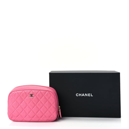 Chanel Caviar Quilted Medium Curvy Pouch Cosmetic Case Pink 8 of 8
