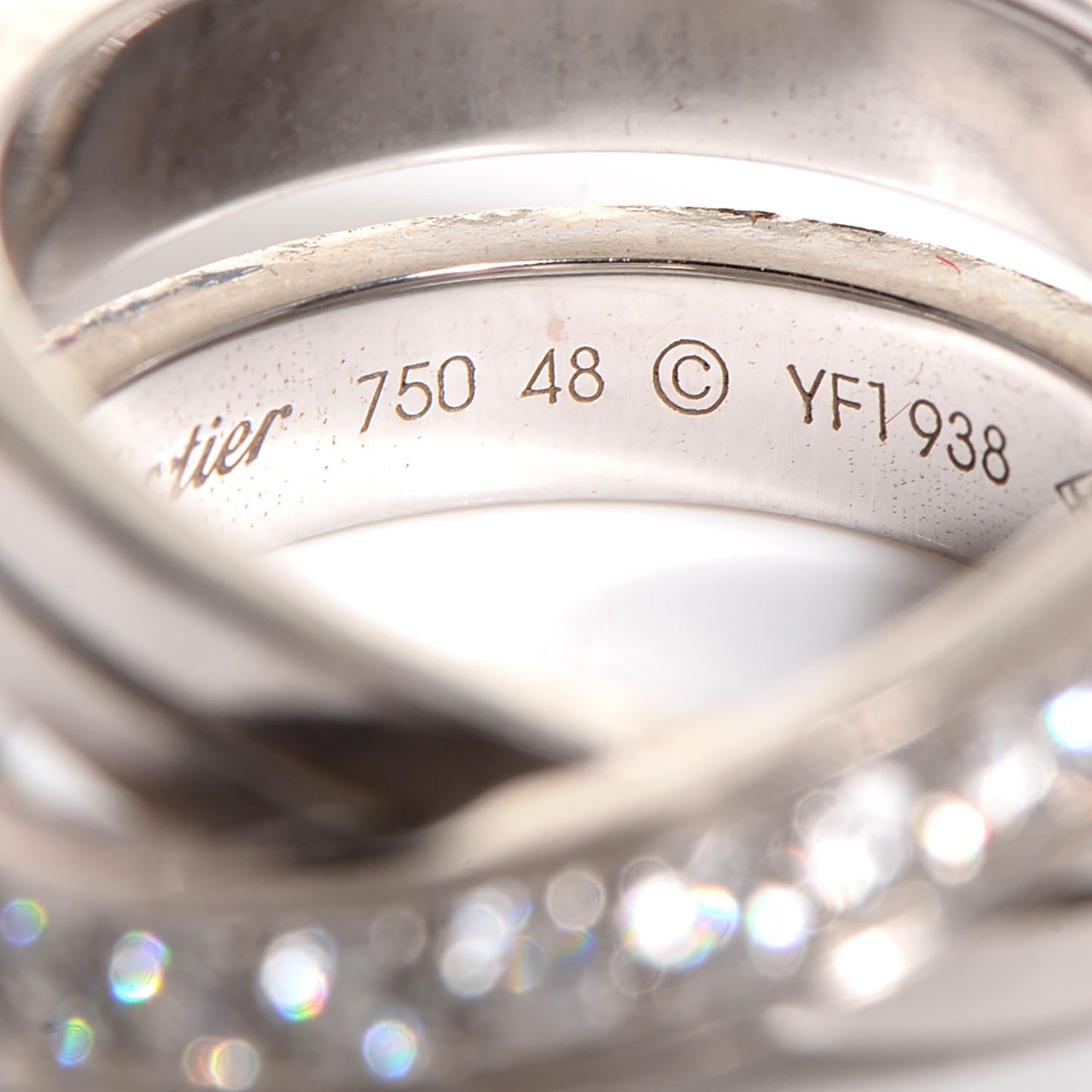 18K White Gold Diamond 9mm Paris Nouvelle Vague Ring 48 4.5