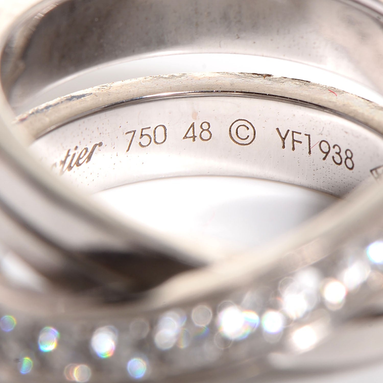 Cartier 18K White Gold Diamond 9mm Paris Nouvelle Vague Ring 48 4.5 4 of 7