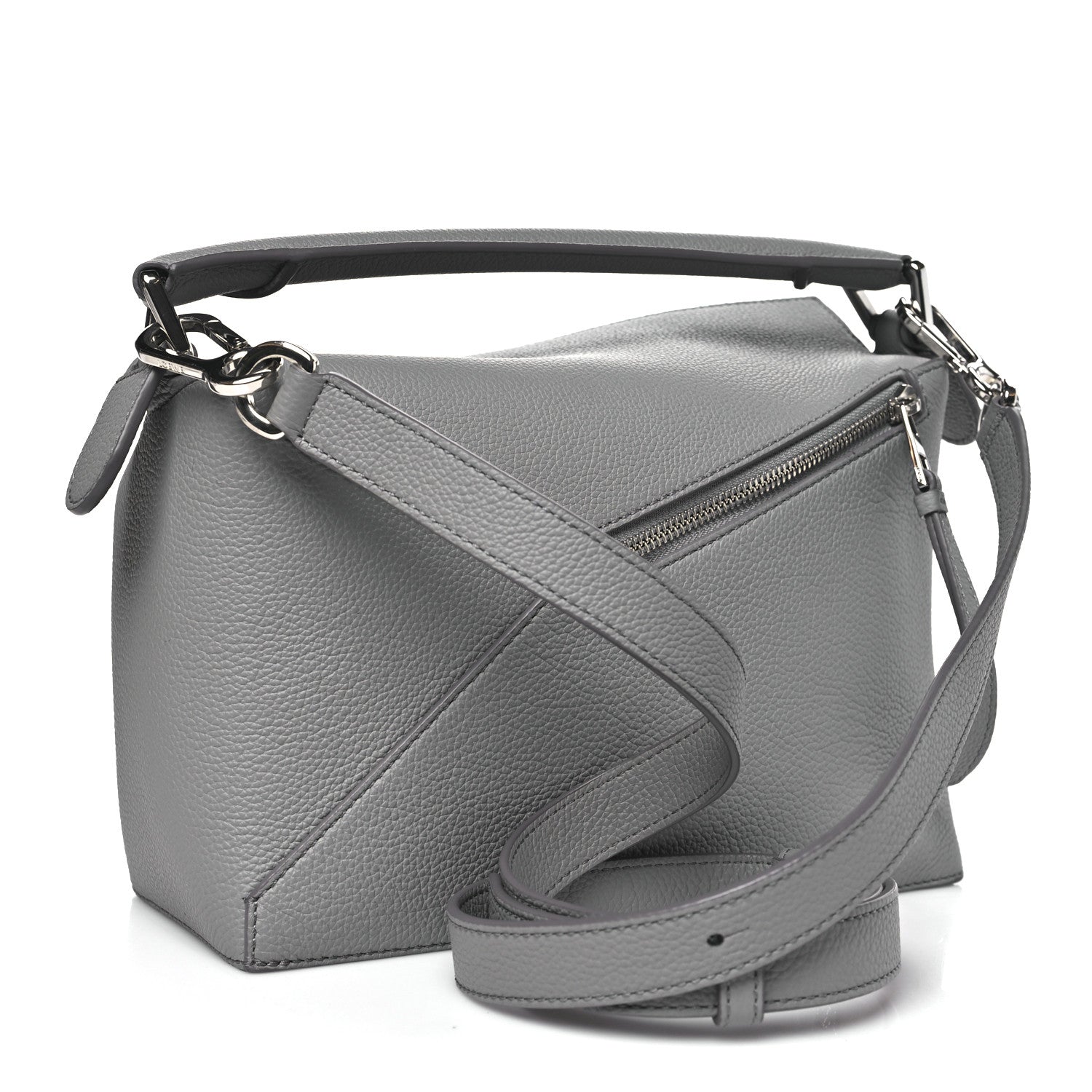 Loewe Soft Grained Calfskin Small Puzzle Edge Bag Pearl Grey 3 of 9