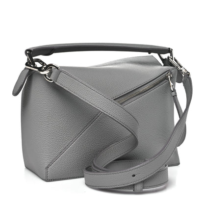 Loewe Soft Grained Calfskin Small Puzzle Edge Bag Pearl Grey 3 of 9