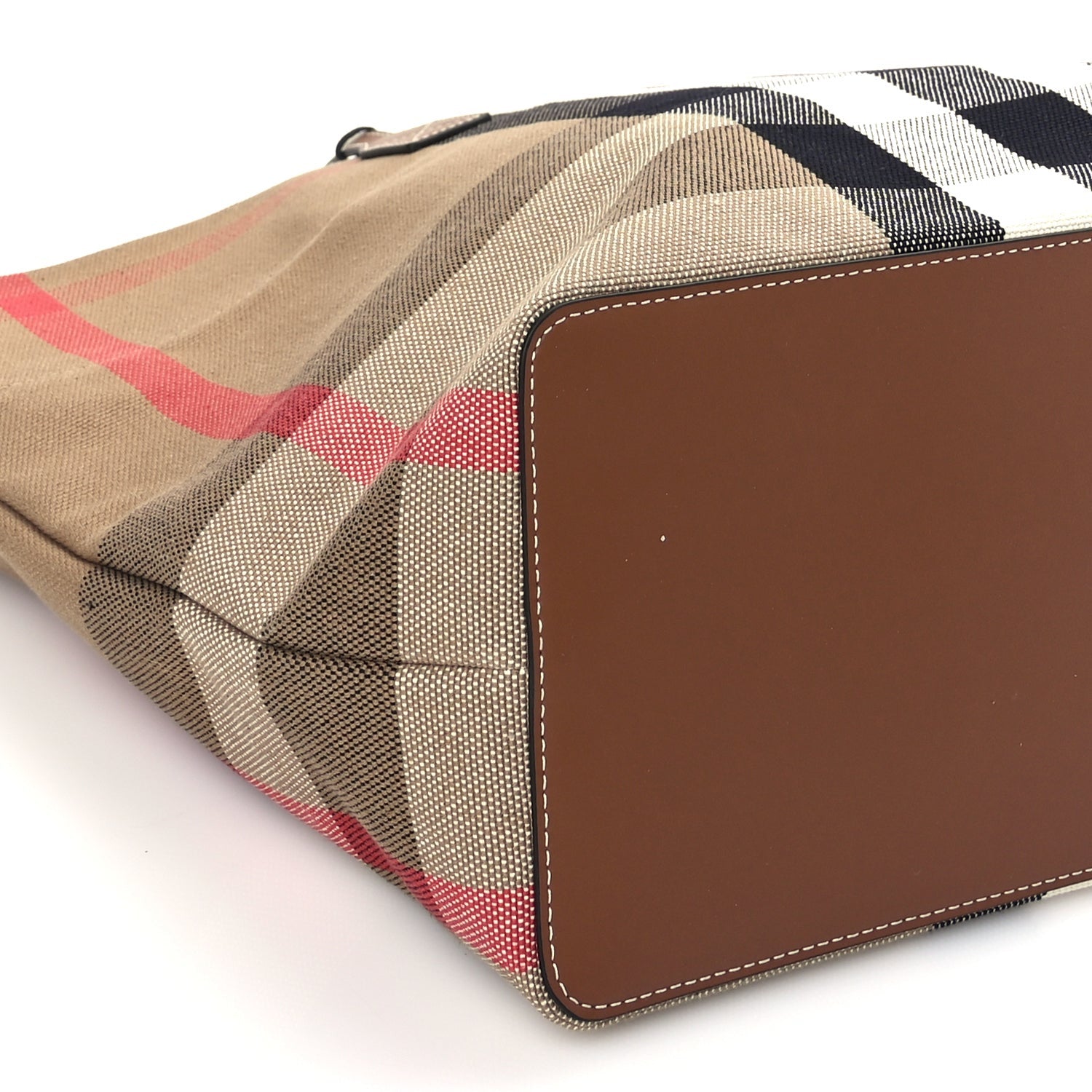 Burberry Giant Check Canvas Medium London Tote Taupe Brown 7 of 8