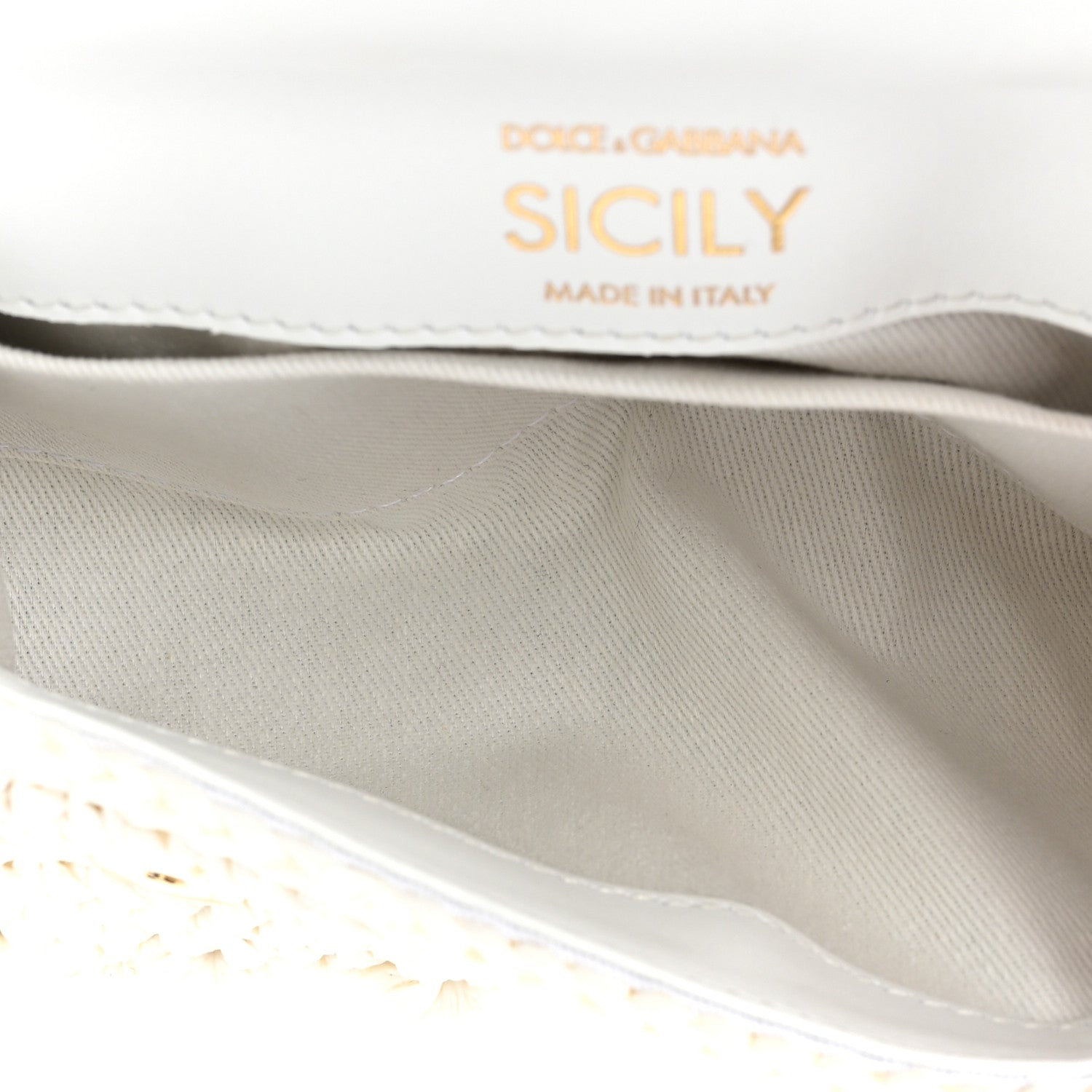 Dolce & Gabbana Raffia Crochet Small Miss Sicily Satchel White 5 of 8