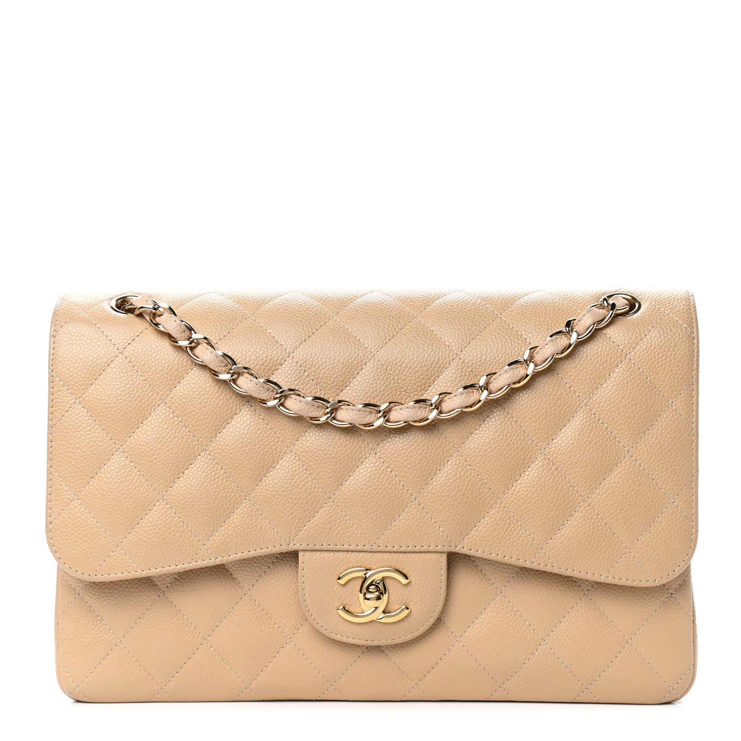 Chanel Caviar Quilted Jumbo Double Flap Beige Clair 1 of 10