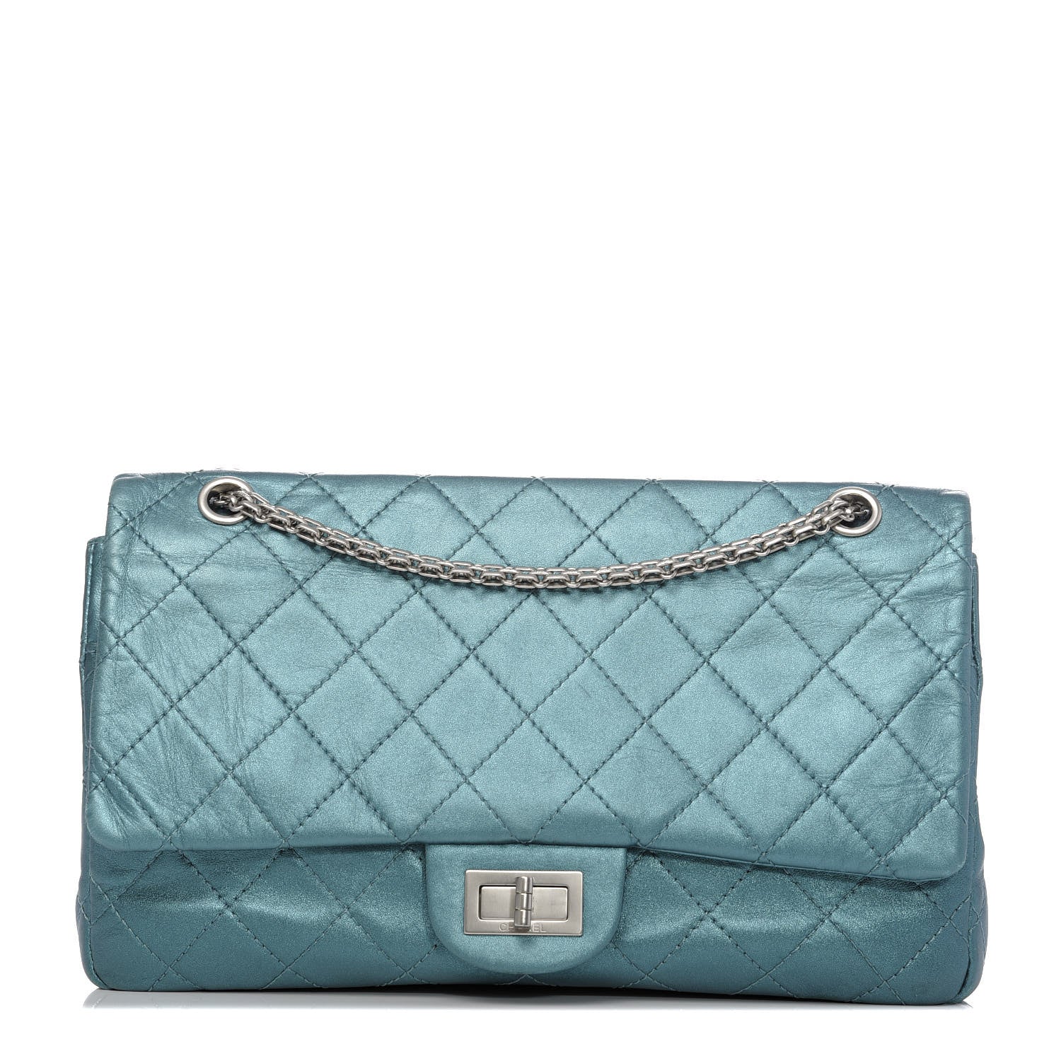 Chanel Metallic Calfskin Quilted 2.55 Reissue 227 Flap Turquoise 1 of 14