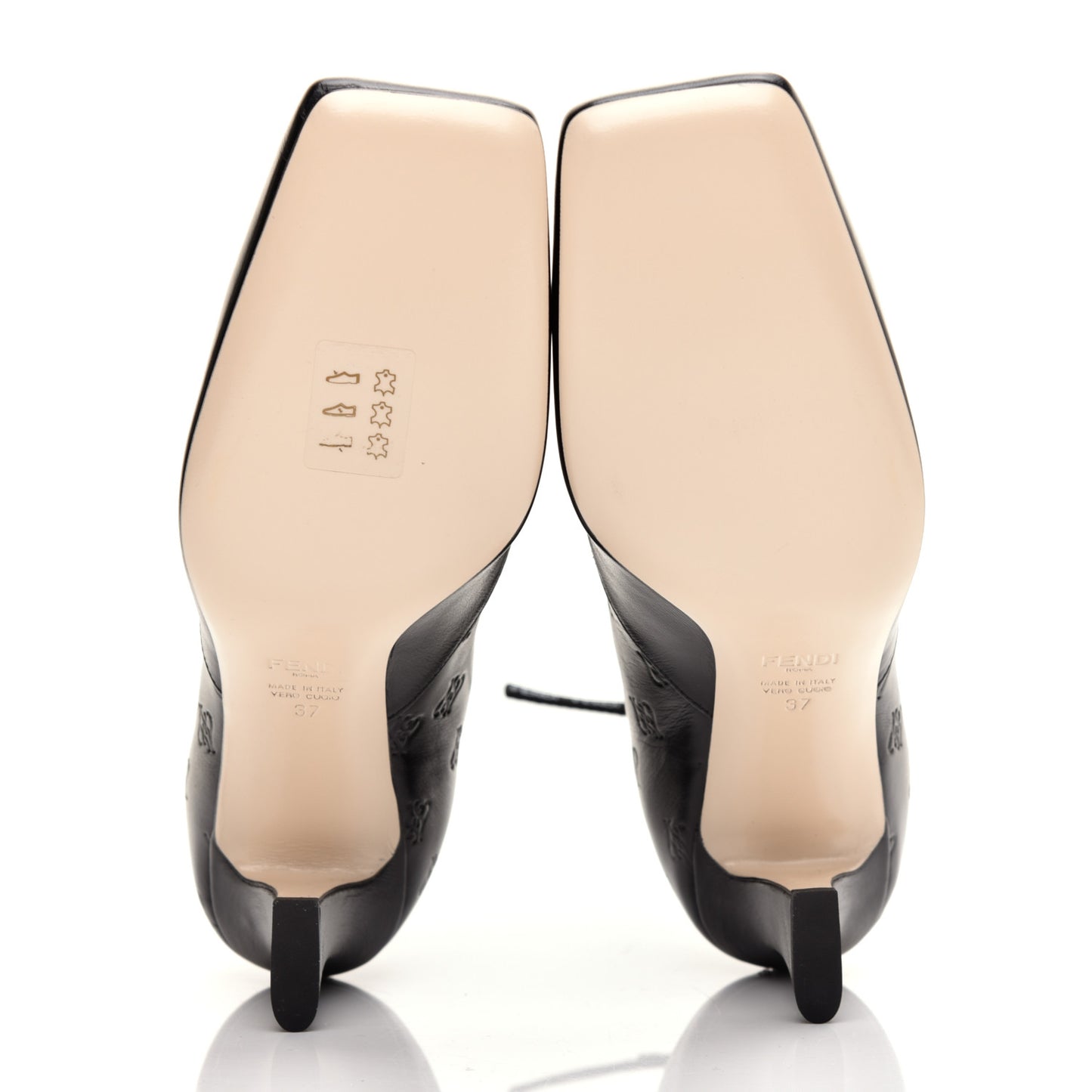 Vitello Karligraphy Embossed FFreedom Ankle Boots 37 Black