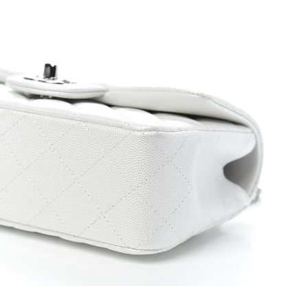 Chanel Iridescent Caviar Quilted Mini Top Handle Rectangular Flap White 9 of 10