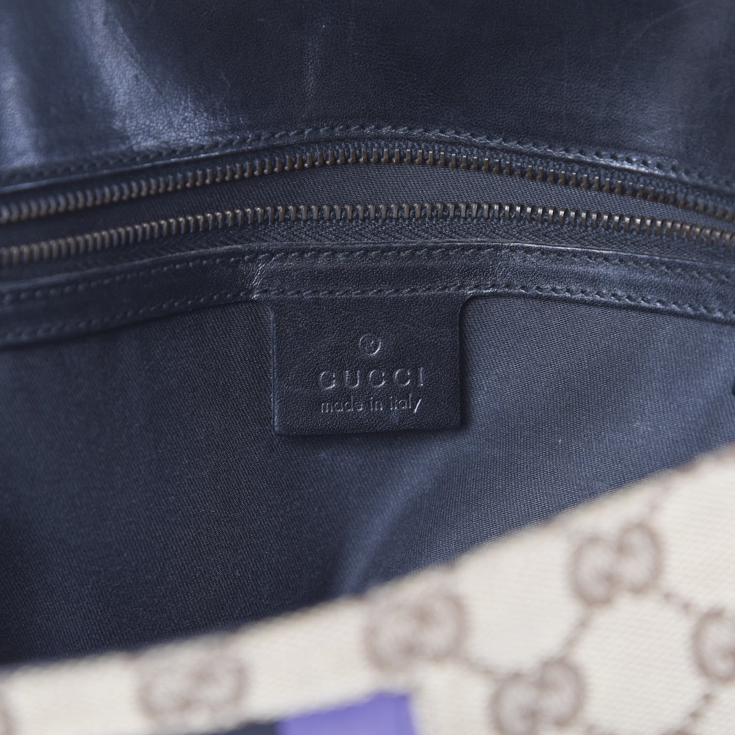 Monogram Horsebit Web Flap Bag Brown Purple