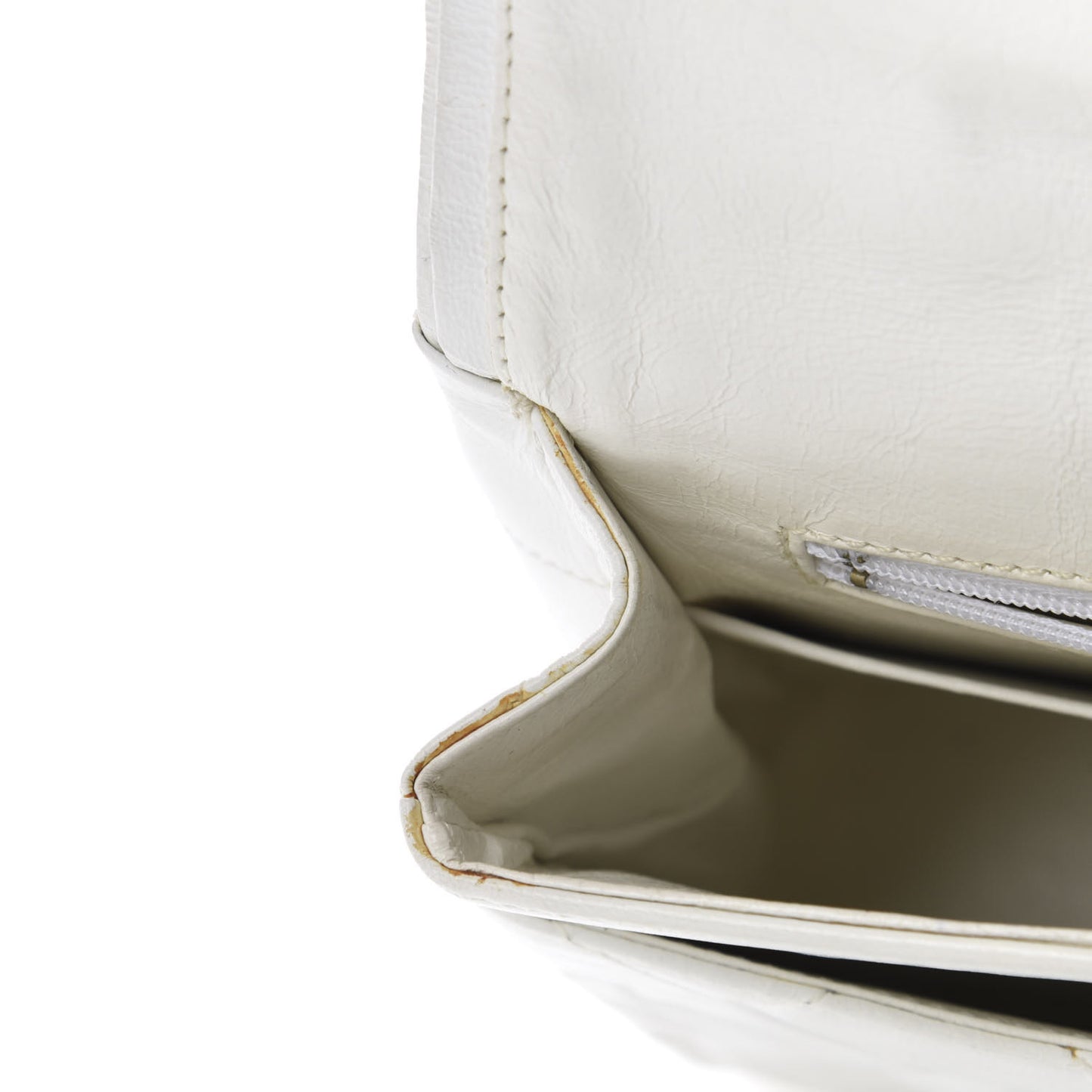 Lambskin Quilted Medium Double Flap White