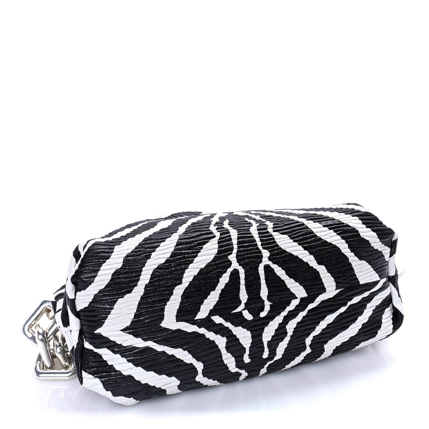 Bottega Veneta Nappa Zebra Print The Pouch Chain  White Black 3 of 7