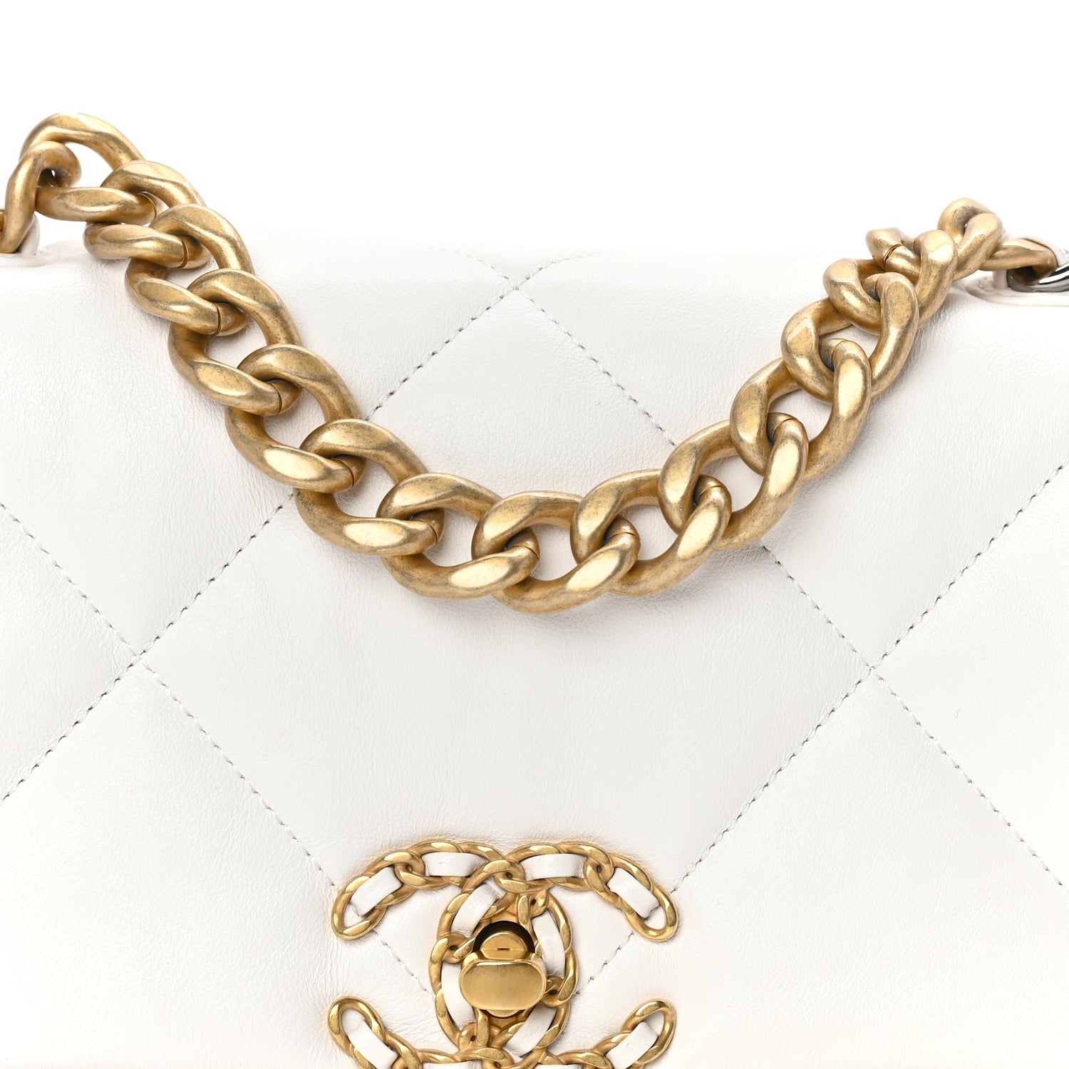 Chanel Lambskin Quilted Medium  19 Flap White 7 of 9