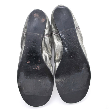 Lanvin Metallic Lambskin Elastic Ballet Flats 39 Dore Argent 7 of 13