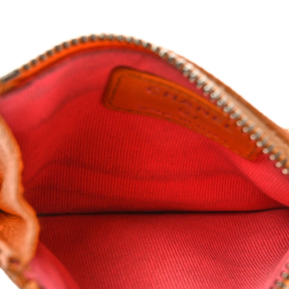 Chanel Caviar Flashy CC Zip Card Holder Orange Pink 5 of 12