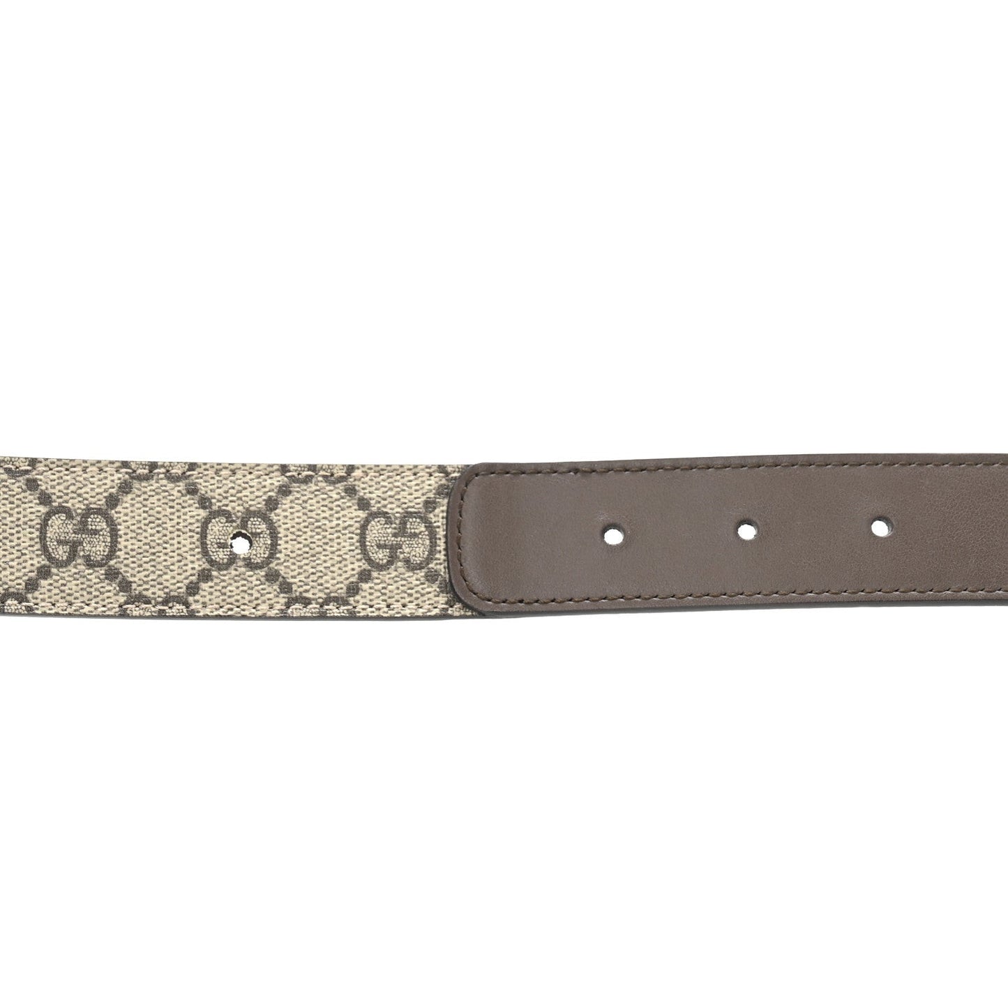 GG Supreme Monogram Matte Plutone Calfskin Double G 30mm Belt 80 32 Beige Ebony New Acero