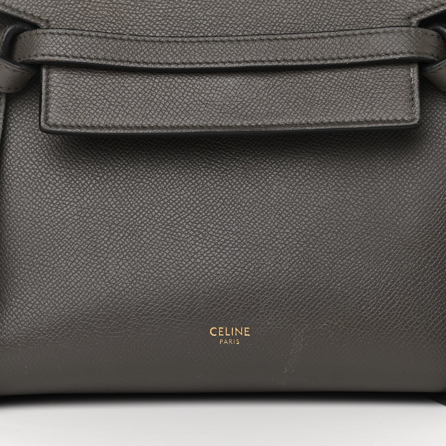 Baby Grained Calfskin Micro Belt Bag Grey