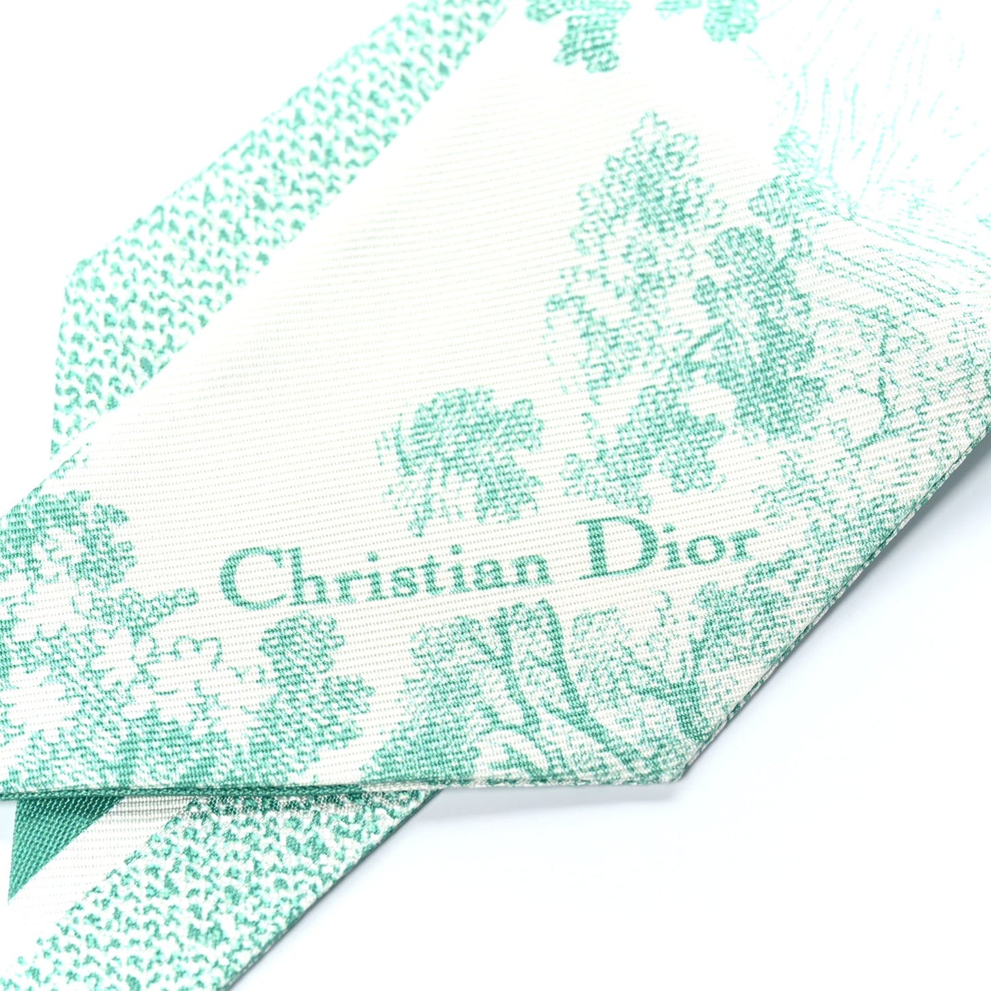 Silk Toile De Jouy Mitzah Scarf  Green