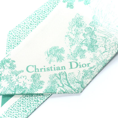 Christian Dior Silk Toile De Jouy Mitzah Scarf  Green 2 of 3