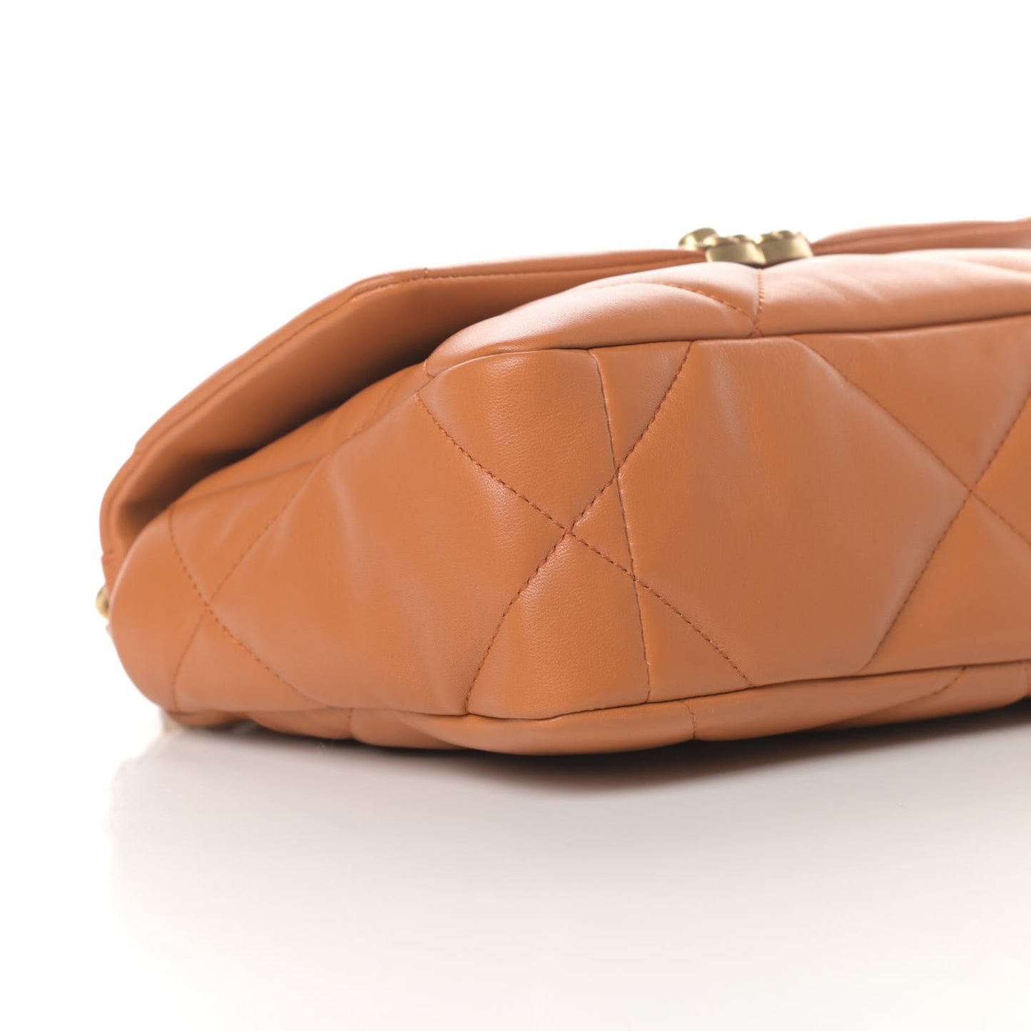 Lambskin Quilted Medium Chanel 19 Flap Light Brown