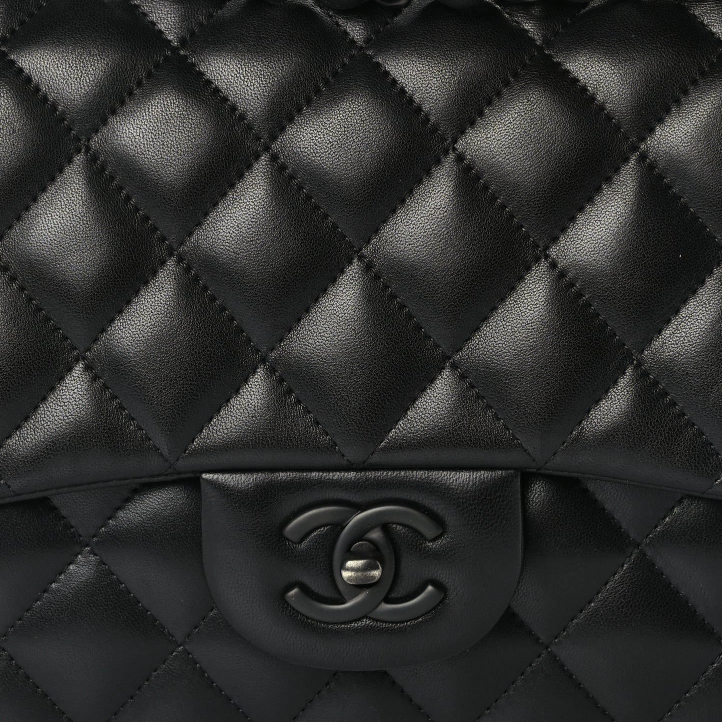 Lambskin Quilted Jumbo Double Flap So Black So Black