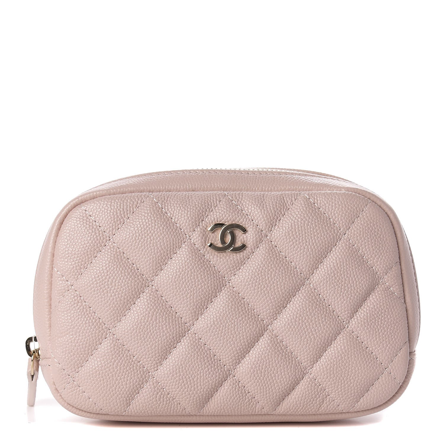 Chanel Caviar Quilted Small Curvy Pouch Cosmetic Case Light Pink 1 of 8