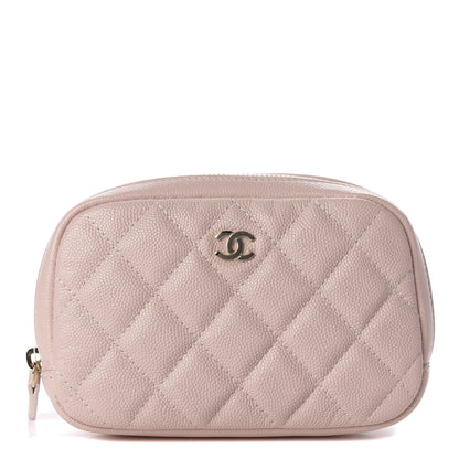 Chanel Caviar Quilted Small Curvy Pouch Cosmetic Case Light Pink 1 of 8