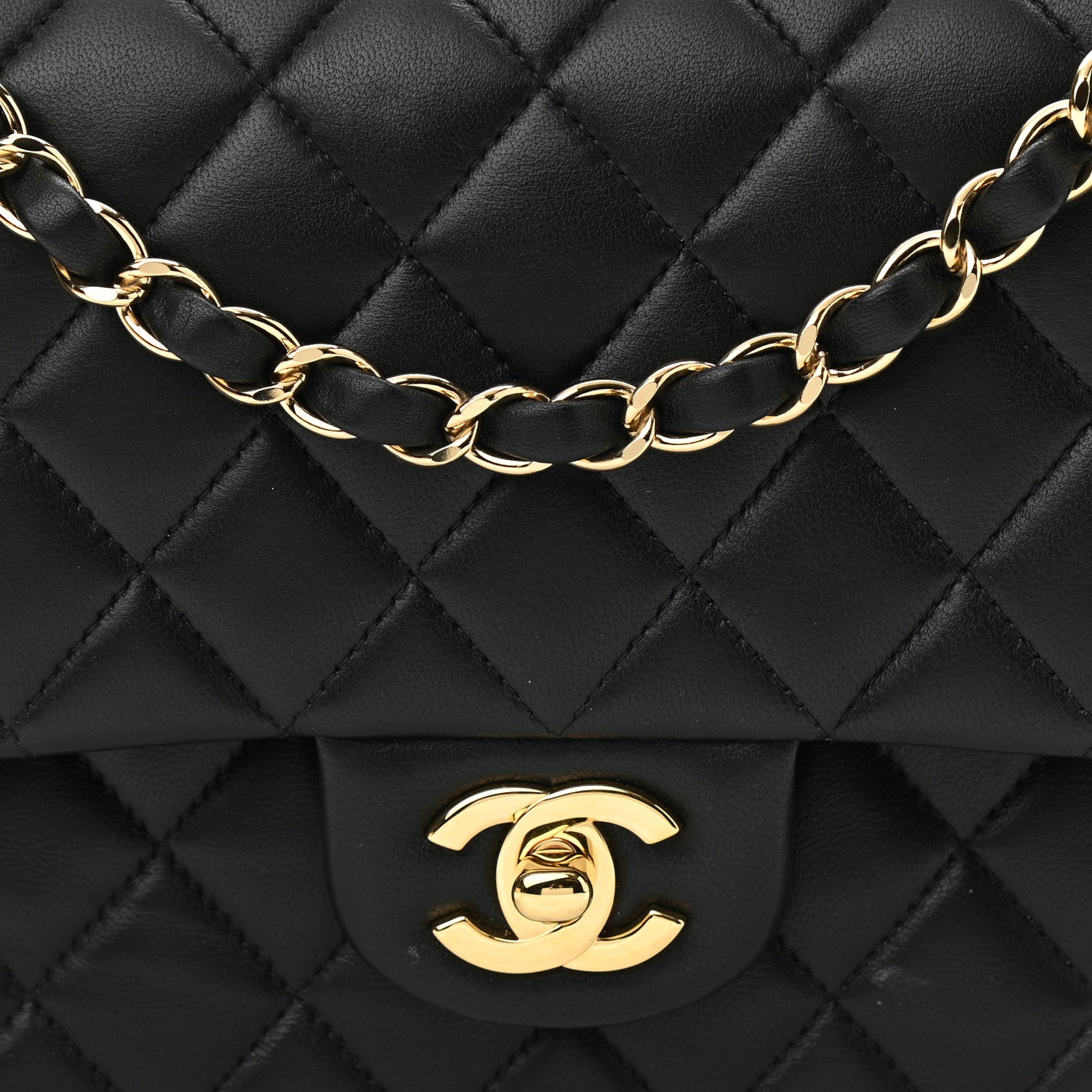 Chanel Lambskin Quilted Medium Double Flap Black 16 of 16