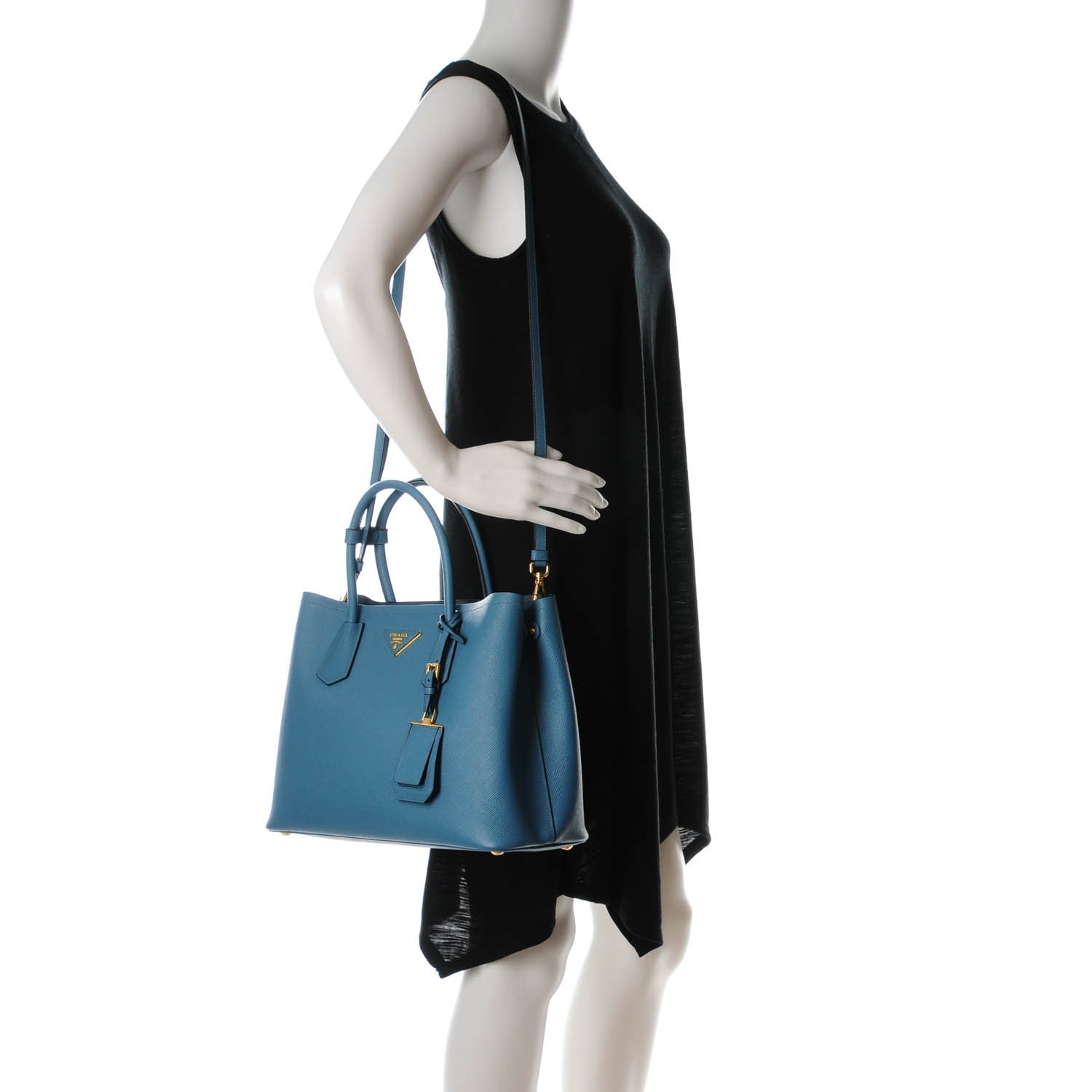 Prada Saffiano Cuir Small Double Bag Aviazione 2 of 8