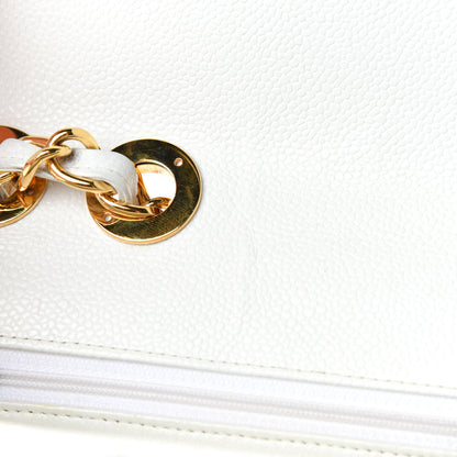 Chanel Caviar Quilted Jumbo Single Flap White 14 of 20