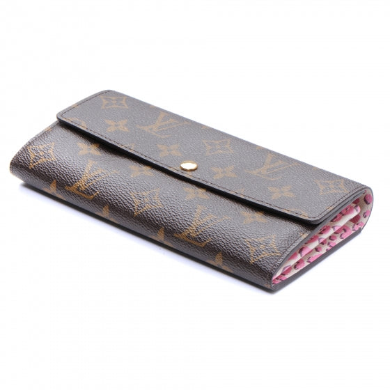 Monogram Leopard Sarah Wallet Blanc Corail