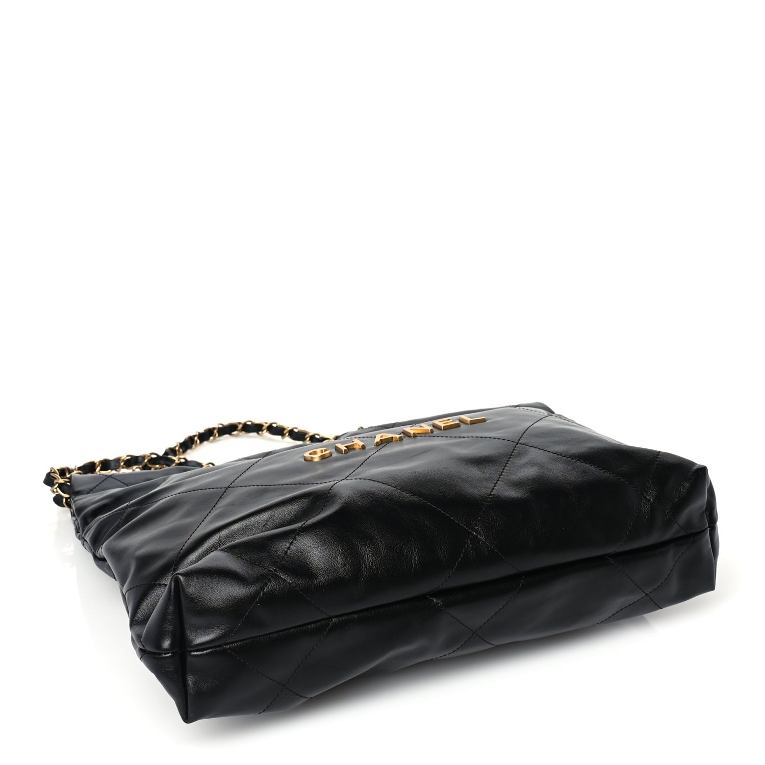 Chanel Shiny Calfskin Quilted 22 Black 3 of 9