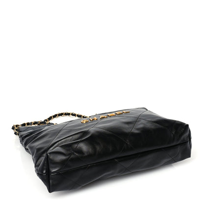 Chanel Shiny Calfskin Quilted 22 Black 3 of 9