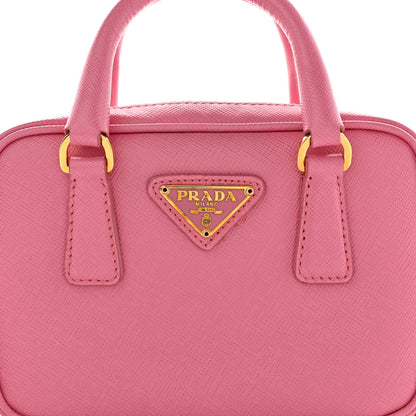Prada Saffiano Lux Mini Top Handle Crossbody Bag Geranio 8 of 17