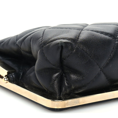 Chanel Lambskin Plexi Quilted CC Evening Clutch With Chain Black 9 of 9