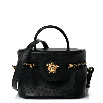 Versace Grained Calfskin La Medusa Mini Shoulder Bag Black 1 of 9