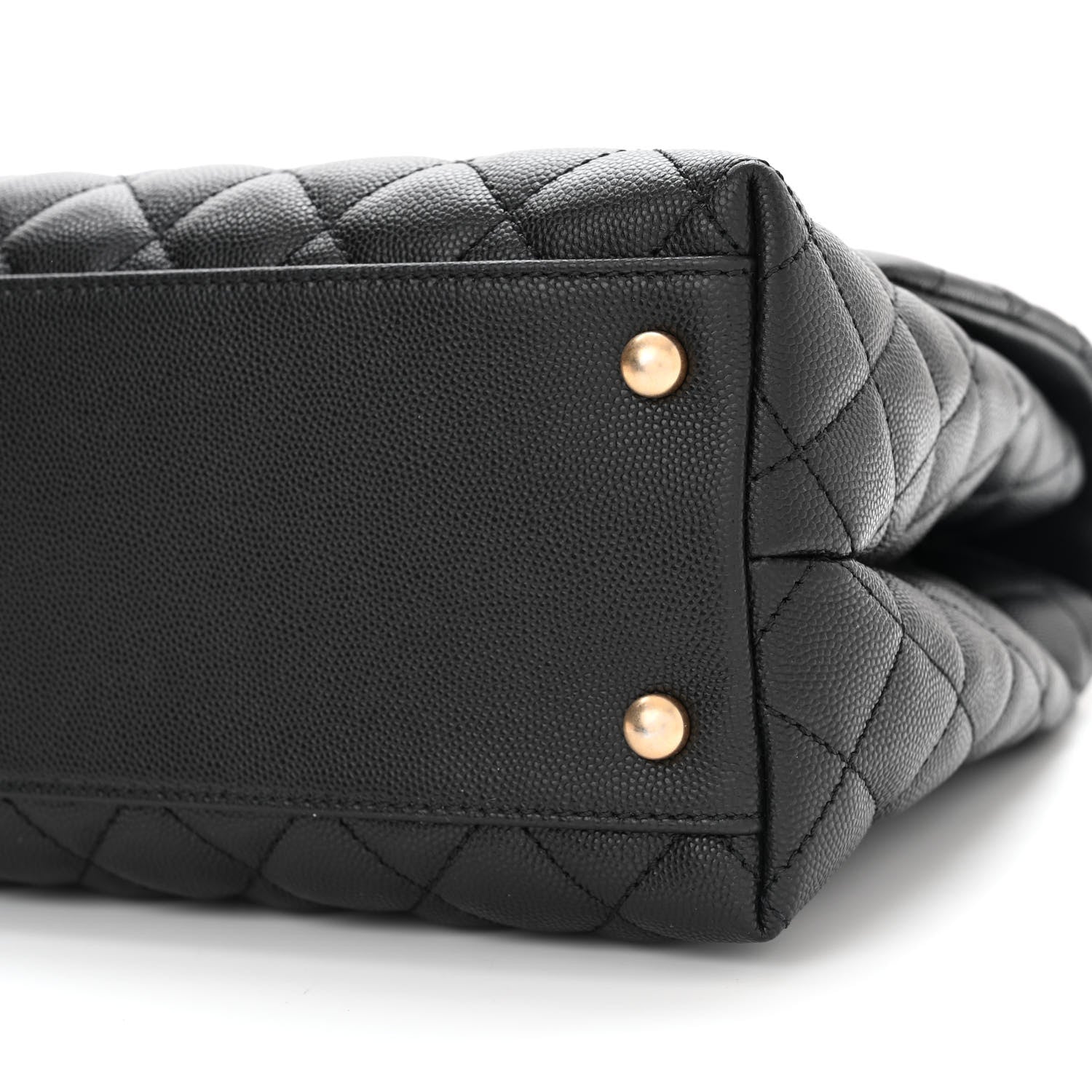 Chanel Caviar Lizard Quilted Medium Coco Handle Flap Black 9 of 10