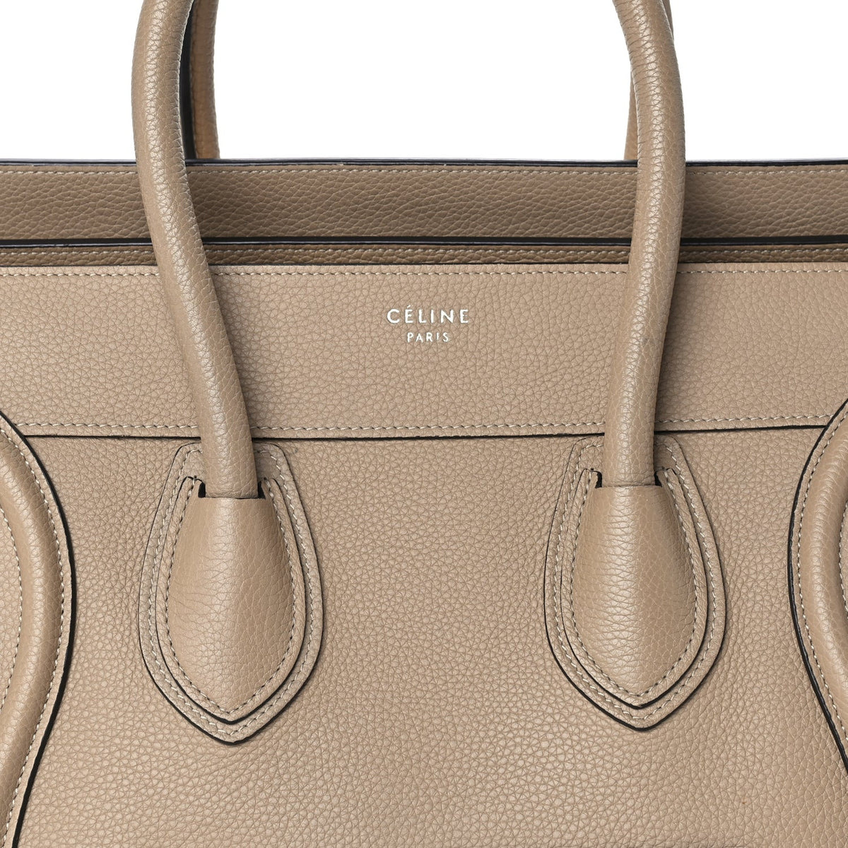 Celine Drummed Calfskin Mini Luggage Dune 6 of 8