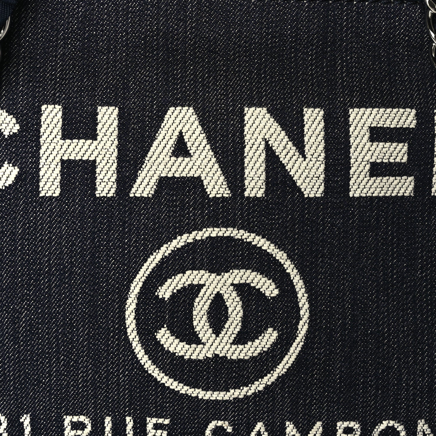Chanel Denim Large Deauville Tote Dark Blue 6 of 8