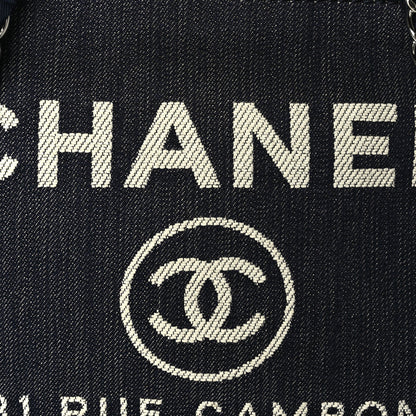 Chanel Denim Large Deauville Tote Dark Blue 6 of 8