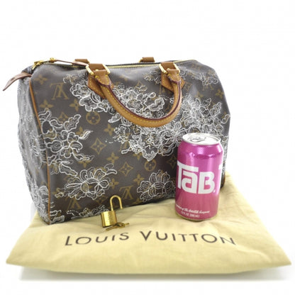 Louis Vuitton Monogram Dentelle Speedy 30 Silver 3 of 9