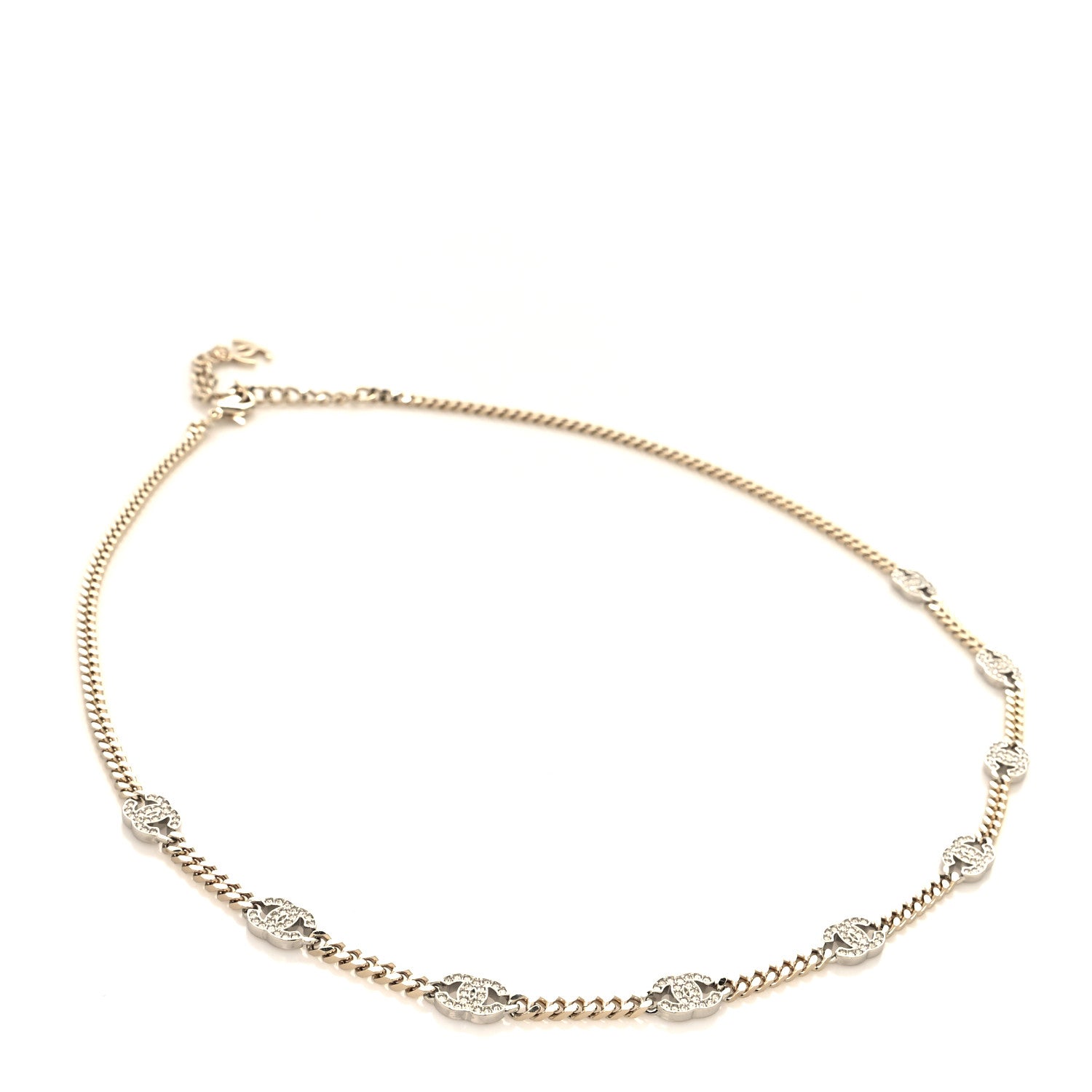 Chanel Crystal CC Chain Links Belt Gold Silver 1 of 4