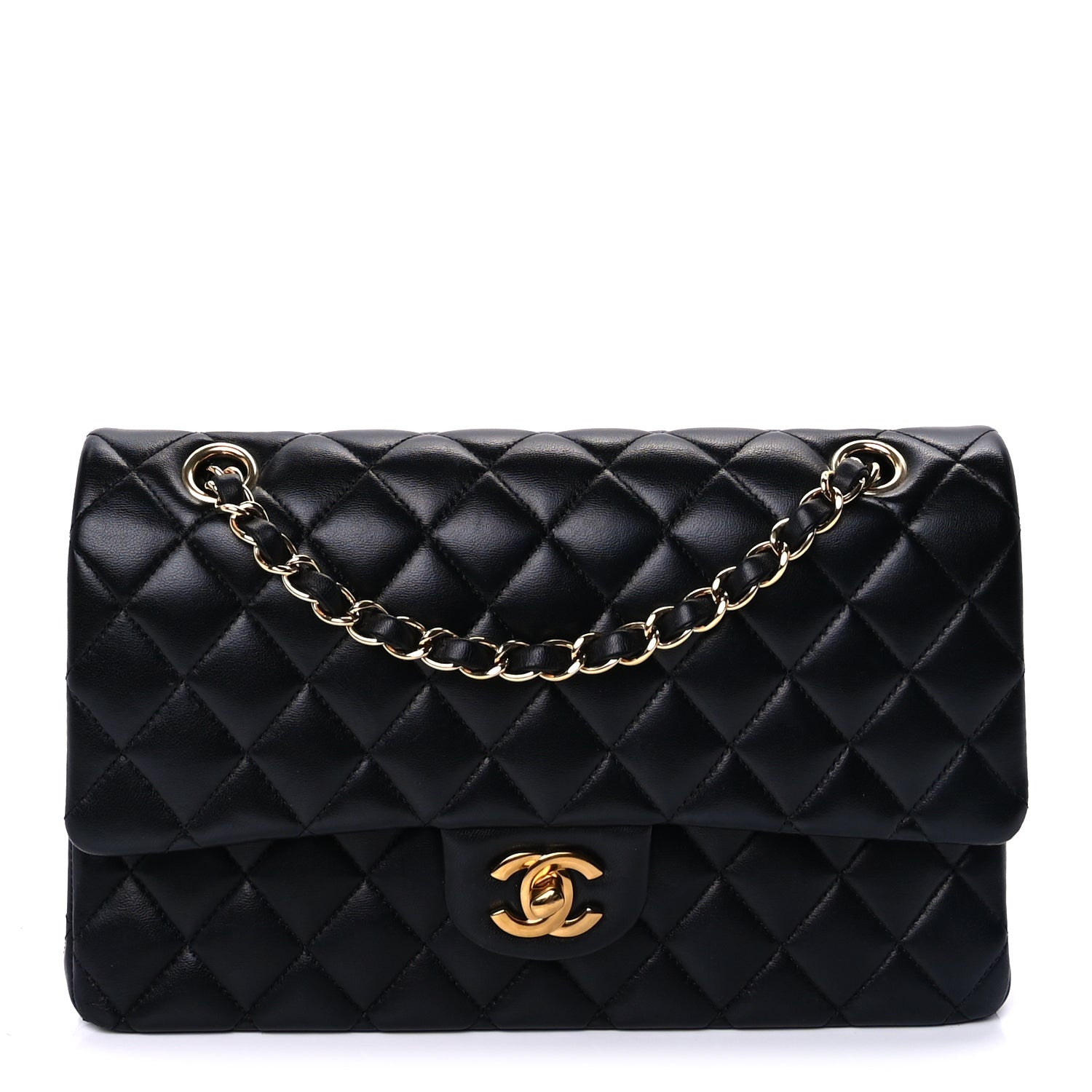 Chanel Lambskin Quilted Medium Double Flap  Black 1 of 8