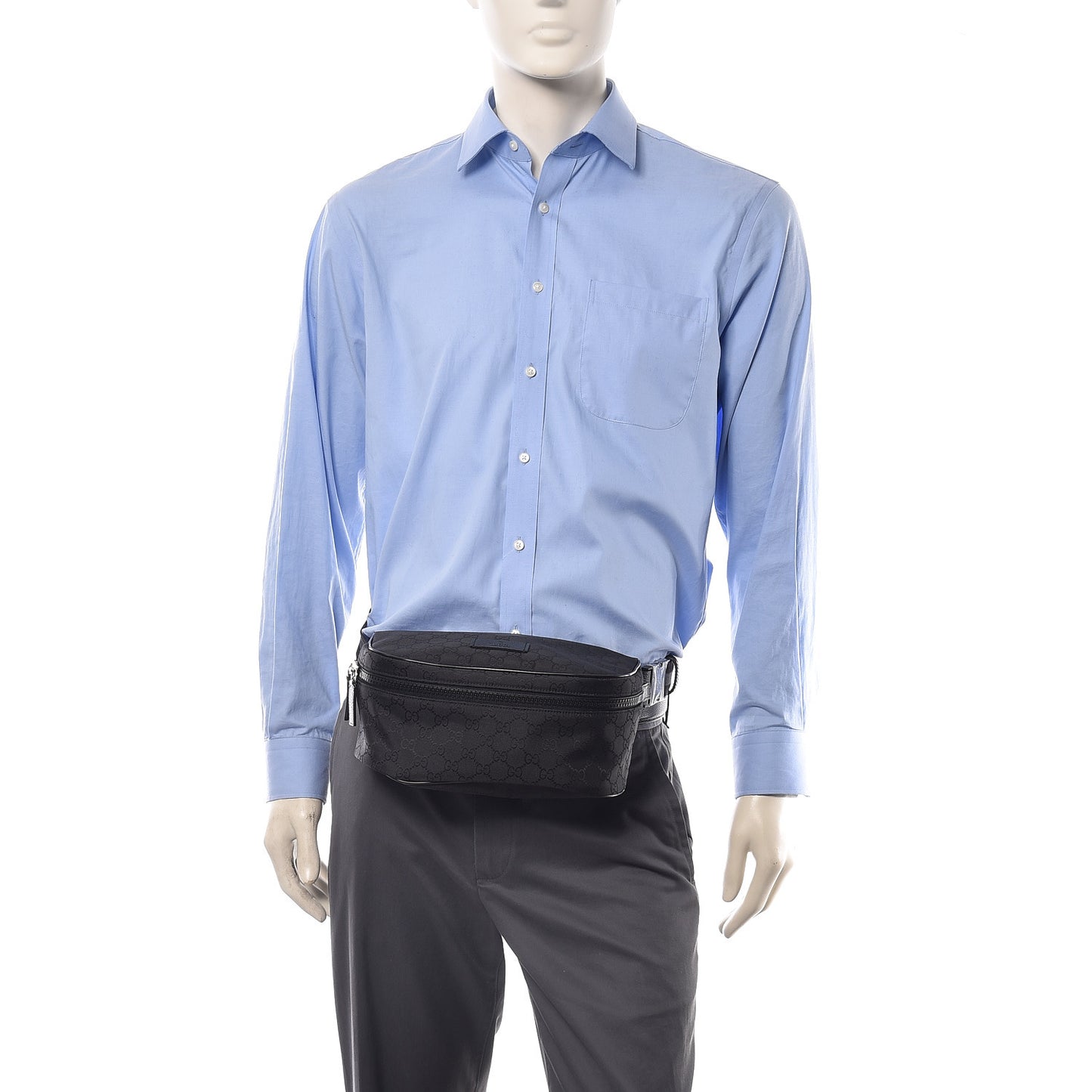 Nylon Monogram Fanny Pack Belt Bag Black