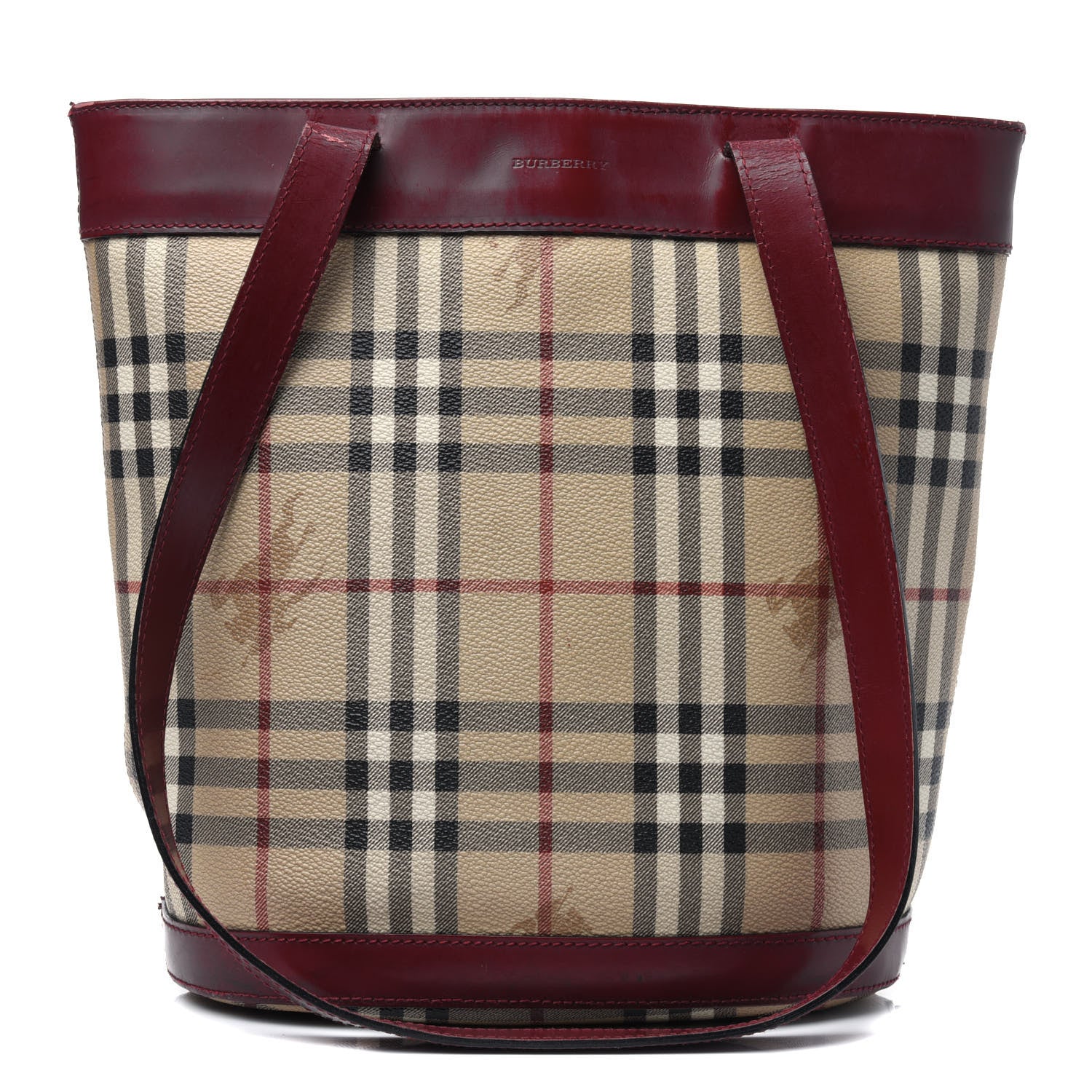 Burberry Haymarket Check Shoulder Bag Red 1 of 36